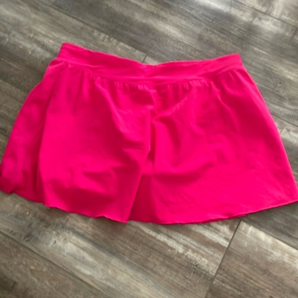 Spanx Swim Skirt with attached swim bottoms Pink 12